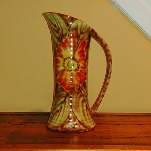 Vintage Falcon Ware Peona T Lawrence Ribbed Jug